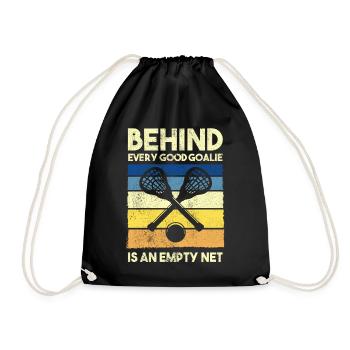Lacrosse Goalkeeper LAX Goalie Player Fan Coach - Drawstring Bag - black - Front