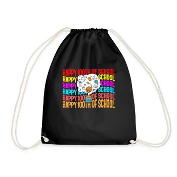 Chemise d’école, joyeux 100e des choses de sac d’école - Sac de sport léger - noir - Devant