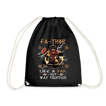Vathor pour hommes - Fête des pères Cadeau de la fête des pères Viking - Sac de sport léger - noir - Devant