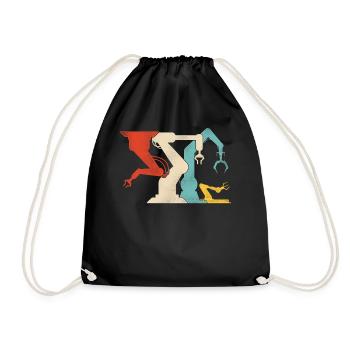 Robot Robotique Ingénieur Rétro - Sac de sport léger - noir - Devant
