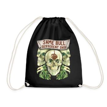 Skull, skull, funny saying, middle finger - Drawstring Bag - black - Front