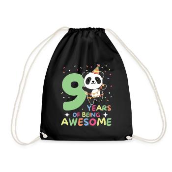 Panda pour les enfants de 9 ans de neuf ans - Sac de sport léger - noir - Devant