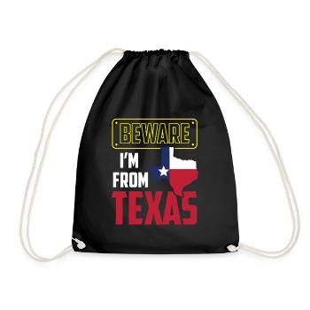 Achtung: Ich Komme Aus Texas Texanisch Texaner - Turnbeutel - Schwarz - Vorne
