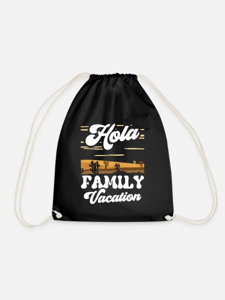 Hola Familienurlaub Familie Familienferien - Turnbeutel - Schwarz