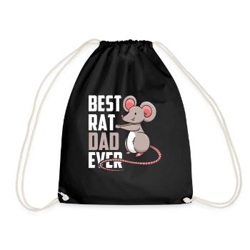 Bester Rattenvater Aller Zeiten Ratte Papa Ratten - Turnbeutel - Schwarz - Vorne