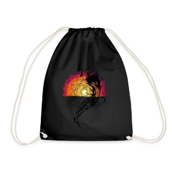 Ocean Waterfowl Sunset Nature Lovers - Drawstring Bag - black - Front