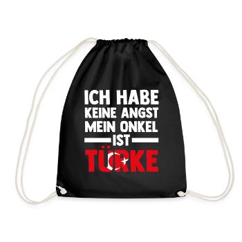 Ich habe keine Angst mein Onkel ist Türke - Turnbeutel - Schwarz - Vorne