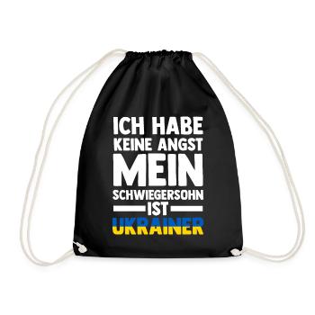 Ich habe keine Angst mein Schwiegersohn ist Ukrain - Turnbeutel - Schwarz - Vorne