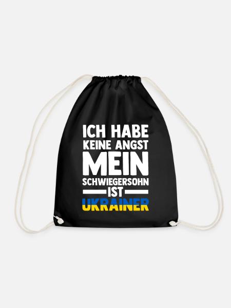 Ich habe keine Angst mein Schwiegersohn ist Ukrain - Turnbeutel - Schwarz