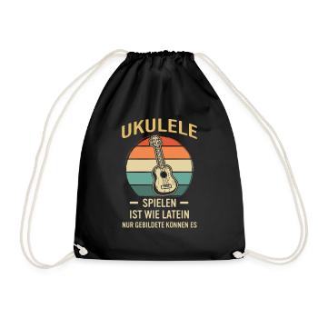 Ukulele Ukulele-Spieler Ukulelist - Turnbeutel - Schwarz - Vorne