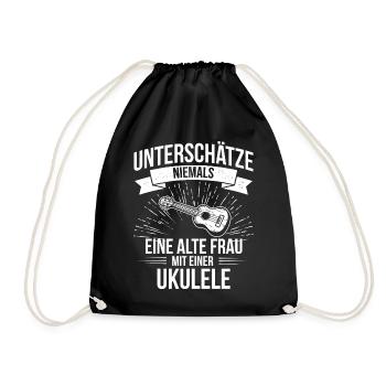 Ukulele Ukulele-Spieler Ukulelist - Turnbeutel - Schwarz - Vorne