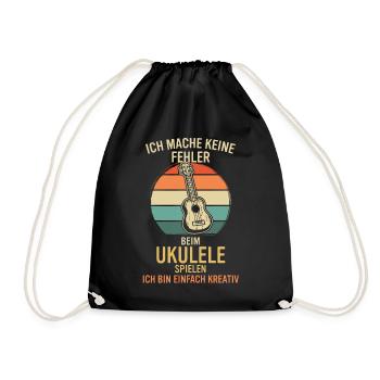 Ukulele Ukulele-Spieler Ukulelist - Turnbeutel - Schwarz - Vorne