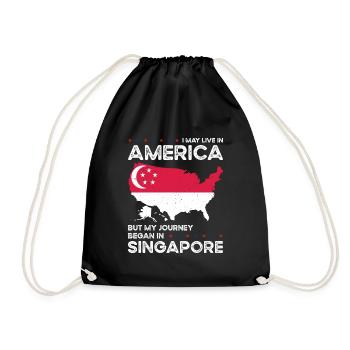 Né à Singapour, Singapour, Américain, États-Unis - Sac de sport léger - noir - Devant