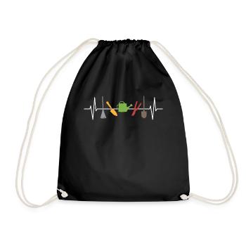 Garden Hobby Gardener Heartbeat Line Idée cadeau - Sac de sport léger - noir - Devant