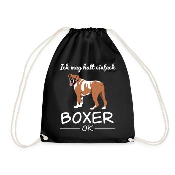 German Boxer Dog Dog Lovers Saying Gift - Drawstring Bag - black - Front
