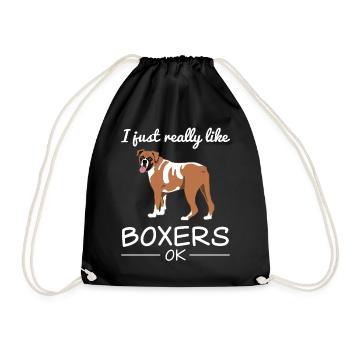 German Boxer Dog Dog Lovers Saying Gift - Drawstring Bag - black - Front