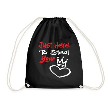 Just here to steal your Heart - Drawstring Bag - black - Front