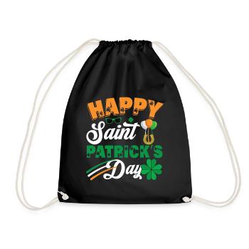 Happy Saint Patrick's Day - Drawstring Bag - black - Front