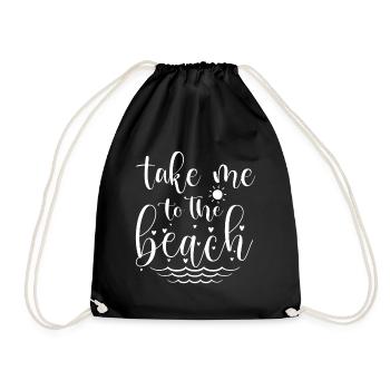 Take Me To The Beach - Drawstring Bag - black - Front