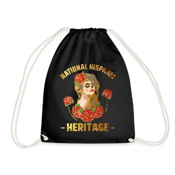 National Hispanic Heritage Month Día de Muertos - Drawstring Bag - black - Front