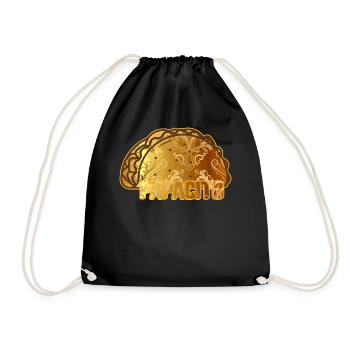 Papacito Mexican Taco Cactus Sombrero Cinco de - Drawstring Bag - black - Front