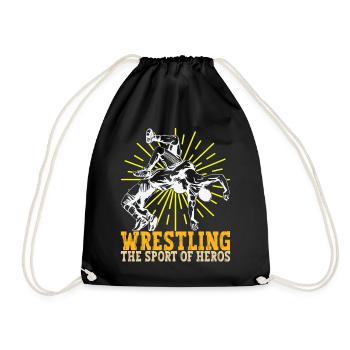 Wrestling Wrestling Wrestlers - Drawstring Bag - black - Front