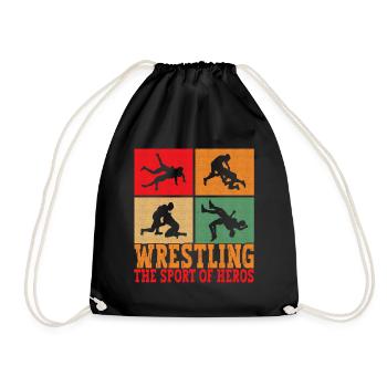 Wrestling Wrestling Wrestlers - Drawstring Bag - black - Front
