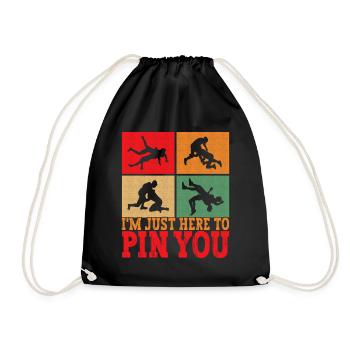 Wrestling Wrestling Wrestlers - Drawstring Bag - black - Front