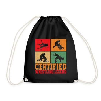 Wrestling Wrestling Wrestlers - Drawstring Bag - black - Front
