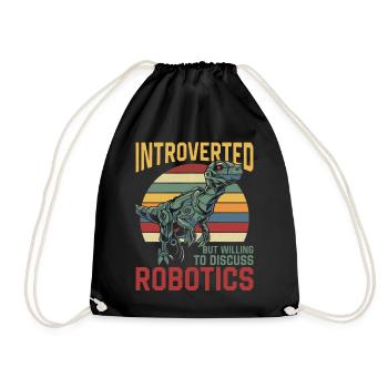 Robot Robotics Engineer Retro - Drawstring Bag - black - Front