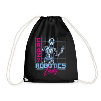 Robot Robotics Engineer Female - Drawstring Bag - black - Front
