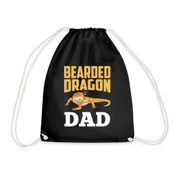 Bartagame Papa Bartagamen Tier Bearded Dragon - Drawstring Bag - black - Front