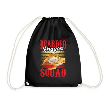 Bartagamen Squad Bearded Dragon Tier Haustier - Turnbeutel - Schwarz - Vorne