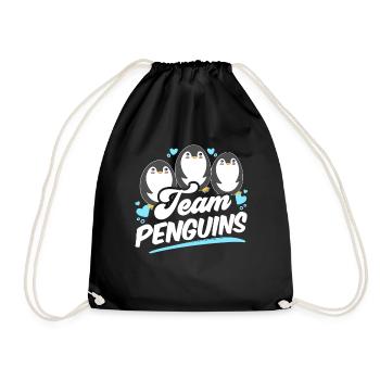 Team Pinguine Liebhaber Süß Pinguin Tier - Turnbeutel - Schwarz - Vorne