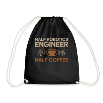 Robot Robotics Engineer Coffee - Drawstring Bag - black - Front