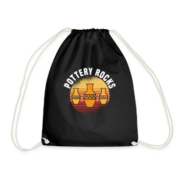 Pottery Clay Pottery Course Pottery Getöpfert - Drawstring Bag - black - Front