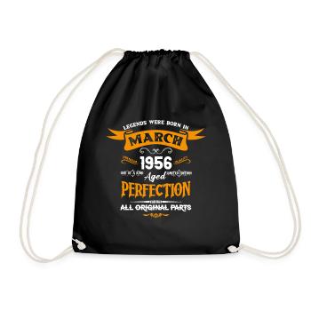 Les légendes sont nées en mars 1956 - Sac de sport léger - noir - Devant