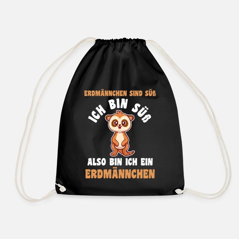 Erdmännchen - Turnbeutel - Schwarz