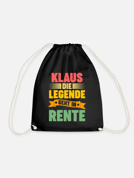 Klaus die Legende geht in Rente - Turnbeutel - Schwarz