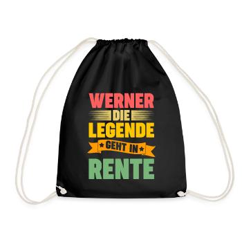 Werner die Legende geht in Rente - Turnbeutel - Schwarz - Vorne