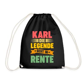 Karl die Legende geht in Rente - Turnbeutel - Schwarz - Vorne