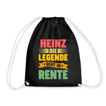 Heinz die Legende geht in Rente - Turnbeutel - Schwarz - Vorne