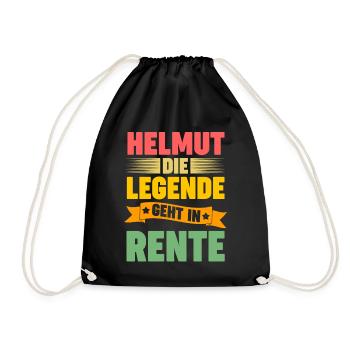 Helmut die Legende geht in Rente - Turnbeutel - Schwarz - Vorne