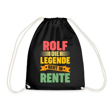 Rolf die Legende geht in Rente - Turnbeutel - Schwarz - Vorne
