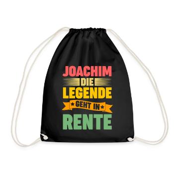 Joachim die Legende geht in Rente - Turnbeutel - Schwarz - Vorne