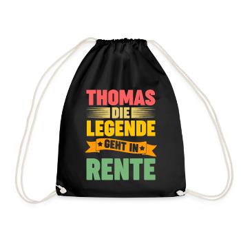 Thomas die Legende geht in Rente - Turnbeutel - Schwarz - Vorne