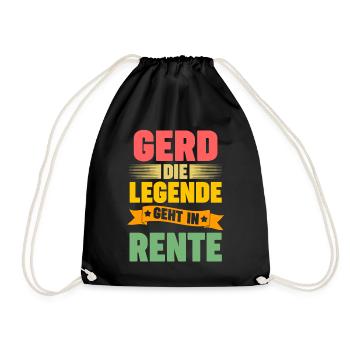 Gerd die Legende geht in Rente - Turnbeutel - Schwarz - Vorne