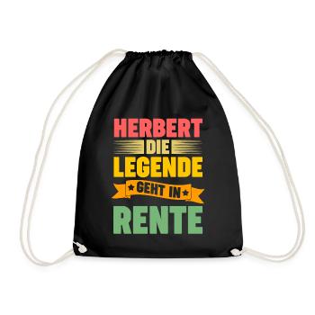 Herbert die Legende geht in Rente - Turnbeutel - Schwarz - Vorne