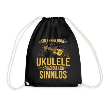 Ukulele Ukulele-Spieler Ukulelist - Turnbeutel - Schwarz - Vorne
