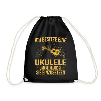 Ukulele Ukulele-Spieler Ukulelist - Turnbeutel - Schwarz - Vorne